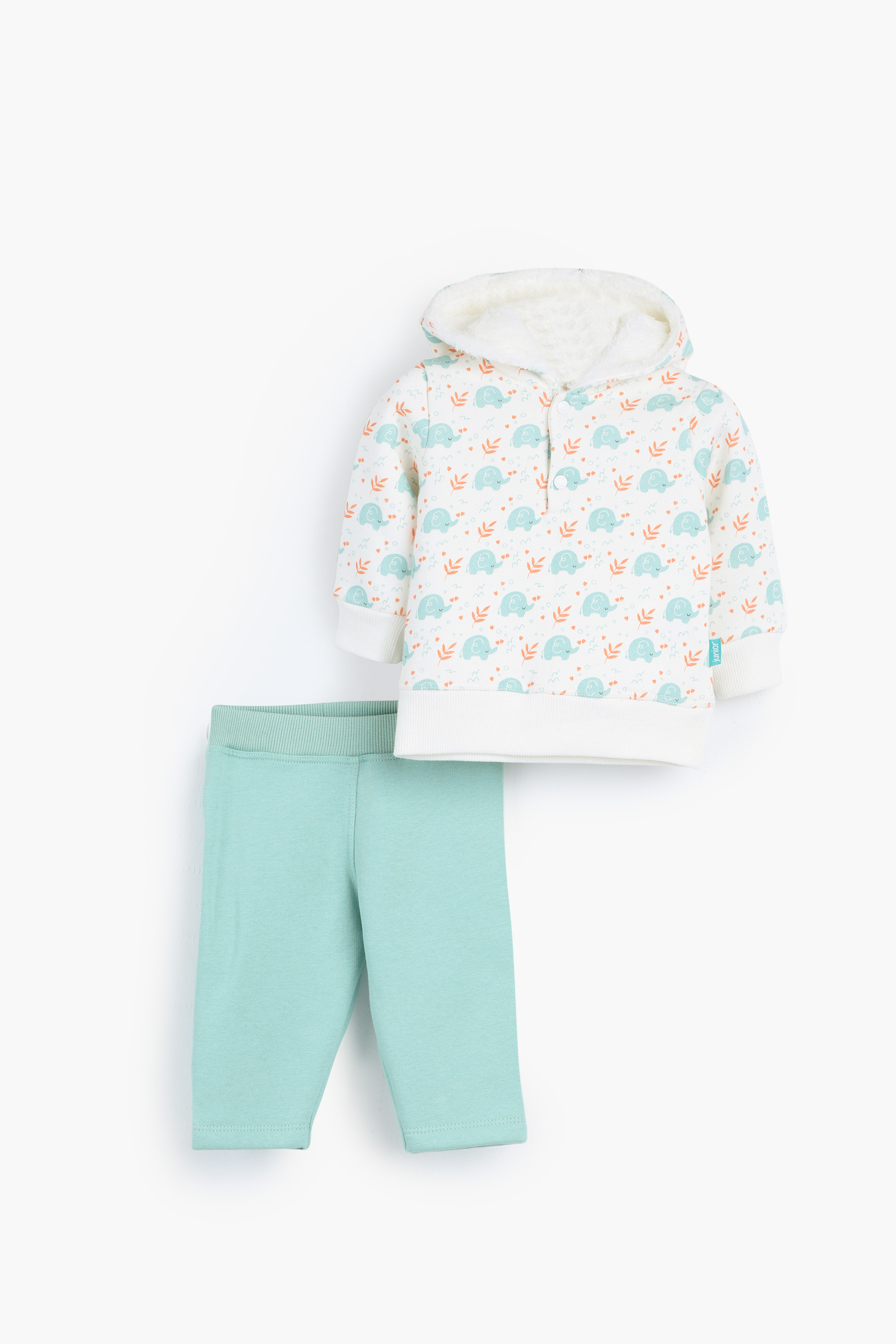 Hooded Printed Pajamas Set